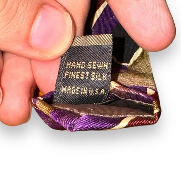 Robert Talbott Purple & Green Camo Handmade in USA Tie - Picture 6 of 6